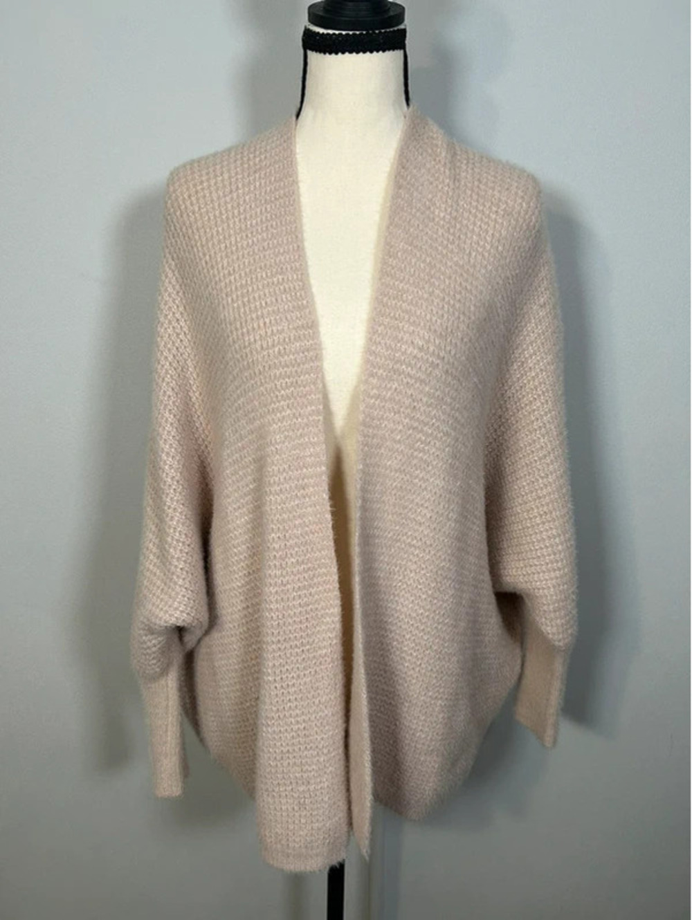 Staccato Beige Taupe Open Front Knit Cardigan Sweater Size S